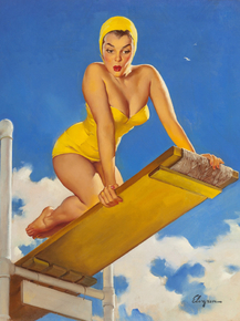 Gil Elvgren - High and Shy, 1950