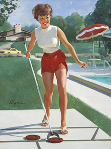 Gil Elvgren - Girl Playing Shuffleboard