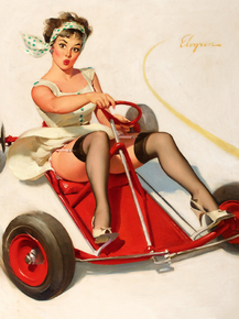 Gil Elvgren - Curving Around. Sharp Curves, 1960 Gil Elvgren - Curving Around. Sharp Curves, 1960