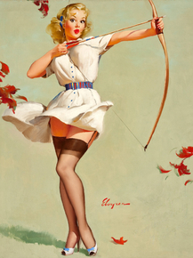 Gil Elvgren - Aiming High. Will William Tell, 1959