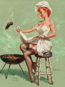 Gil Elvgren - A Lot at Steak