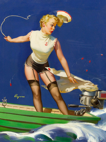 Gil Elvgren - A Fast Takeoff. A Speedy Takeoff, 1954