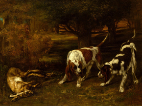 Gustave Courbet - Hunting Dogs with Dead Hare | Гюстав Курбе