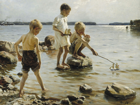 Albert Edelfelt - Boys Playing on the Shore | Альберт Эдельфельт