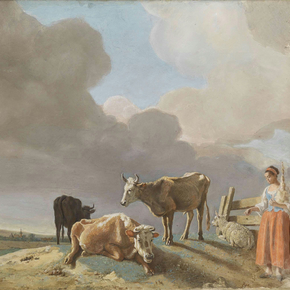 Jean-Etienne Liotard - Landschap met koeien | Лиотар Жан-Этьен