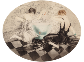 Louis Icart - Fish Bowl, 1930 | Луи Икар