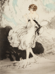 Louis Icart - Lady with a daisy | Луи Икар