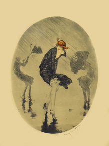 Louis Icart - The downpour, Rain, 1925 | Луи Икар Louis Icart - The downpour, Rain, 1925 | Луи Икар