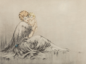 Louis Icart - Young Mother, 1929 | Луи Икар