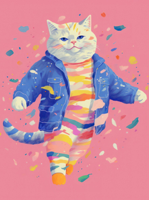 Стильный кот (Коллекция Постеров)