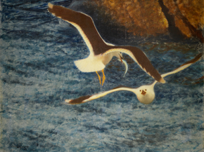 Bruno Liljefors - Lesser Black-backed Gulls Flying | Бруно Лильефорс