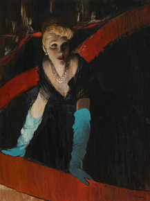 Rene Gruau - The Blue Gloves | Рене Грюо