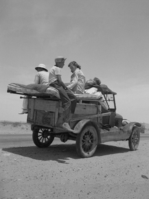 Dorothea Lange | Доротея Ланж - Семья мигрантов в поисках работы на хлопковых полях в Розуэлле, Нью-Мексико