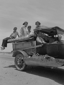 Dorothea Lange | Доротея Ланж - Семья мигрантов в поисках работы на хлопковых полях в Розуэлле, Нью-Мексико