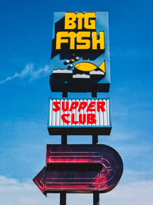 John Margolies | Джон Марголис - Вывеска Big Fish Supper Club, Шлей