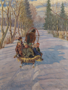 Николай Петрович Богданов-Бельский - Дети на санках