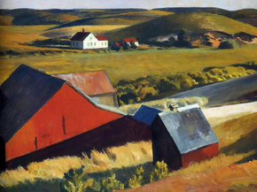 Edward Hopper | Эдвард Хоппер - Амбары Кобба и дома вдали