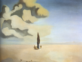 Salvador Dali | Сальвадор Дали - Фигура и драпировка на фоне пейзажа