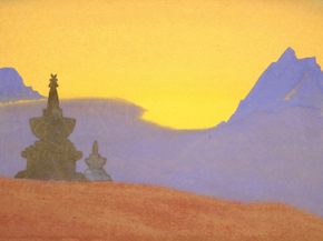 Roerich Nicholas | Рерих Николай - Вечер. Ступы у синих гор