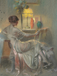 Delphin Enjolras - Evening by lamplight | Дельфен Анжольра
