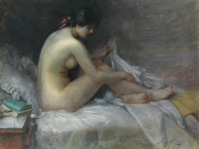 Delphin Enjolras - Nude on a bed | Дельфен Анжольра