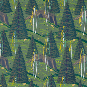 Rockwell Kent - Pine Trees And Birches, 1950 | Рокуэлл Кент