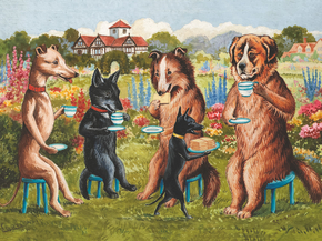 Louis William Wain - Dog's tea party | Луис Уильям Уэйн