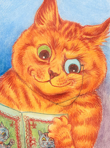 Louis William Wain - Enjoying the magazine | Луис Уильям Уэйн