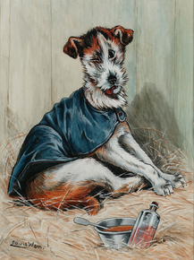 Louis William Wain - Jack's little Mary is upset, throw physic to the dogs | Луис Уильям Уэйн