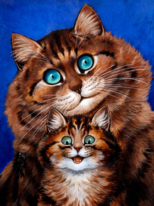 Louis William Wain - Mother and Child | Луис Уильям Уэйн