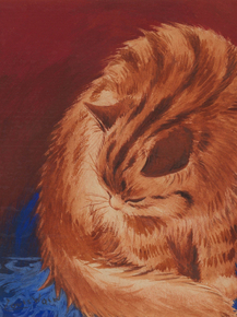 Louis William Wain - Tabby Cat Washing | Луис Уильям Уэйн