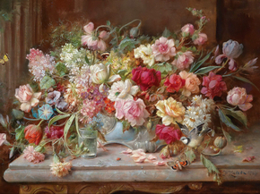 Hans Zatzka - Still Life with Flowers | Ханс Зацка