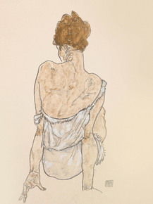 Egon Schiele - Seated woman in underwear, rear view, 1917 | Эгон Шиле