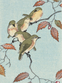 Косон Охара - Birds on a branch