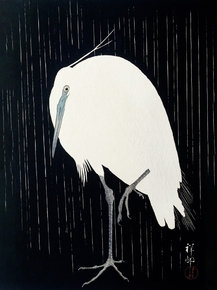 Косон Охара - Egret in the rain