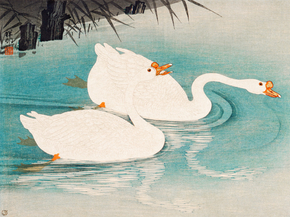 Косон Охара - Geese amid Reeds