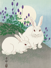 Косон Охара - Rabbits at full moon