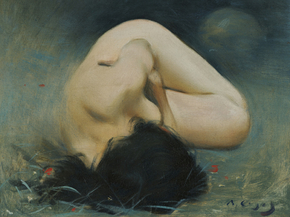 Ramon Casas - Foreshortened female nude | Рамон Касас