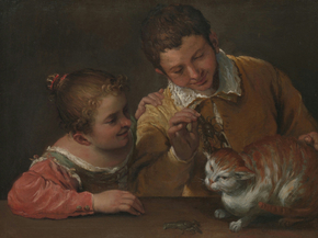 Annibale Carracci - Two Children Teasing a Cat | Аннибале Карраччи