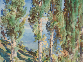 John Singer Sargent - Corfu Cypresses | Джон Сингер Сарджент