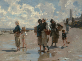 John Singer Sargent - Fishing for Oysters at Cancale | Джон Сингер Сарджент