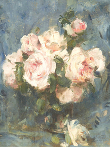 Charles Hermans - Still life with roses in a glass vase | Чарльз Херманс