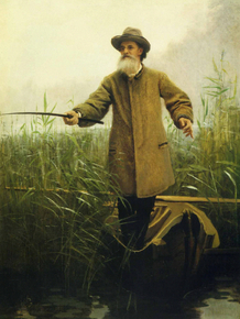 Крамской Иван Николаевич - Портрет Майкова на рыбной ловле, 1883