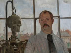 Lovis Corinth - Selfportrait with skeleton | Ловис Коринт