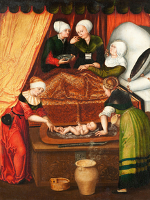 Lucas Cranach - The Birth of John the Baptist | Лукас Кранах
