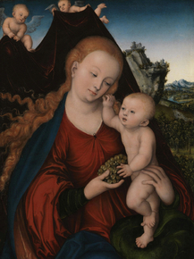 Lucas Cranach - The Virgin and child with a Bunch of Grapes | Лукас Кранах