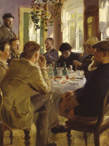Peder Severin Kroyer - Artists luncheon at Brondums | Педер Северин Кройер