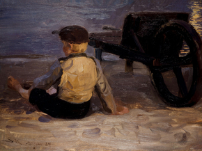 Peder Severin Kroyer - Fisher boy sitting beside | Педер Северин Кройер