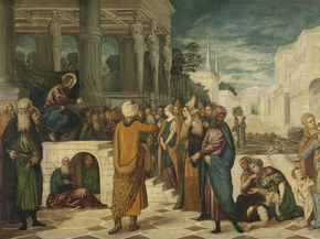 Tintoretto - Christus en de overspelige vrouw | Тинторетто