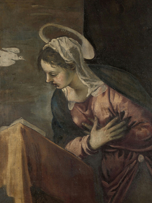Tintoretto - De verkondiging aan Maria, Maria | Тинторетто